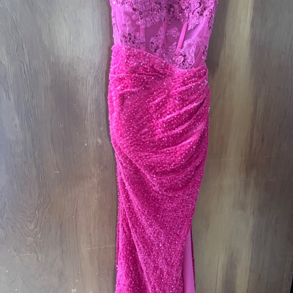 Pink Corset Prom Dress - Picture 6 of 7